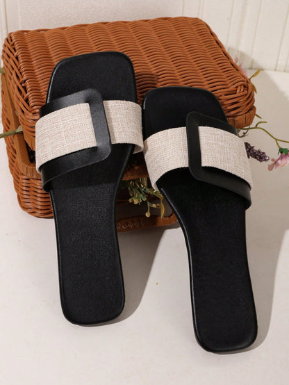 بدلة صيفية للنساء، أنيقة وعصرية، صنادل نسائية متعددة الاستعمالات، صنادل مسطحة للفتيات