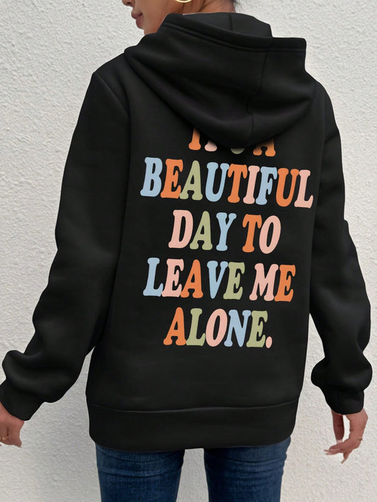 سويت شيرت بقلنسوة وطباعة شعار وبطانة مبطنة