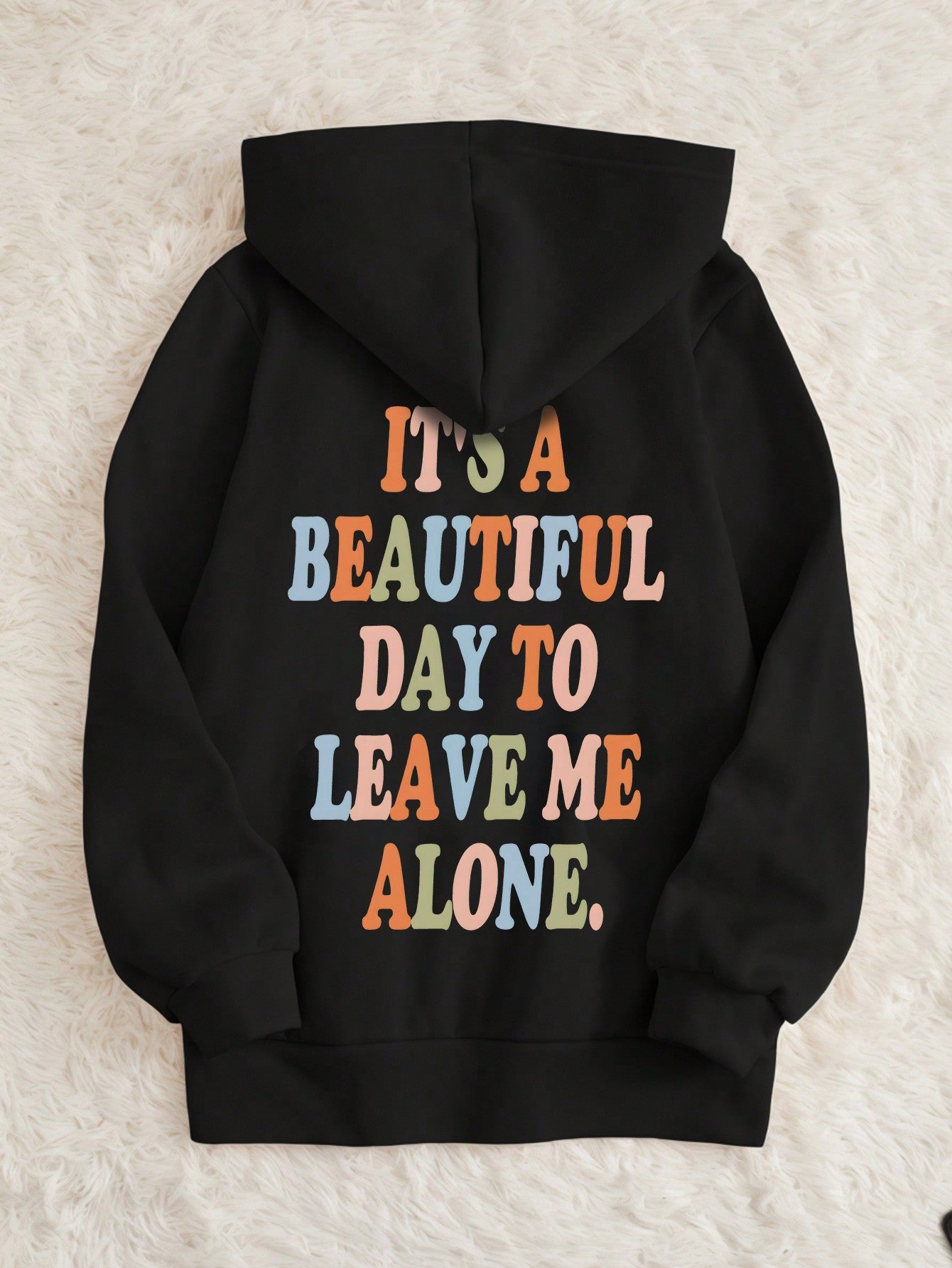 سويت شيرت بقلنسوة وطباعة شعار وبطانة مبطنة