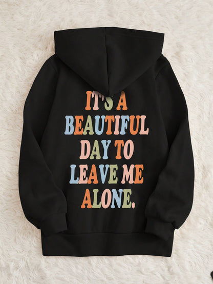 سويت شيرت بقلنسوة وطباعة شعار وبطانة مبطنة