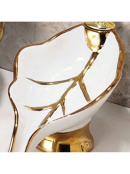 موزع صابون على شكل ورقة، صينية صابون حمام على الرف العلوي، سلة الاستحمام، حامل الصابون، صينية صابون سيراميك لتزيين المنزل.