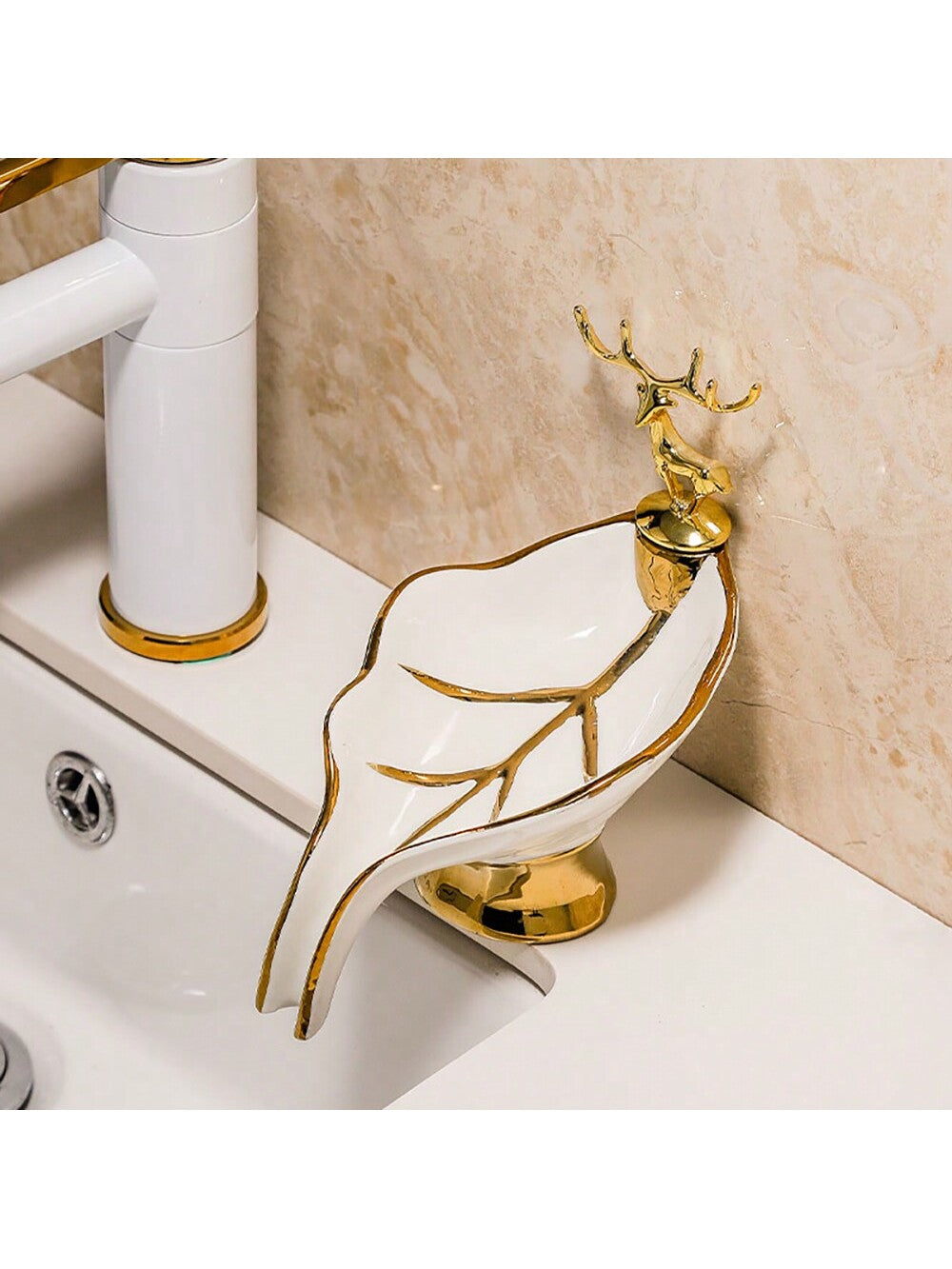 موزع صابون على شكل ورقة، صينية صابون حمام على الرف العلوي، سلة الاستحمام، حامل الصابون، صينية صابون سيراميك لتزيين المنزل.