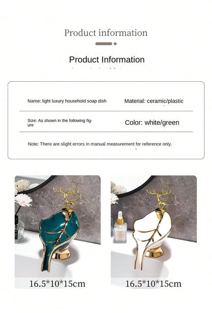 موزع صابون على شكل ورقة، صينية صابون حمام على الرف العلوي، سلة الاستحمام، حامل الصابون، صينية صابون سيراميك لتزيين المنزل.