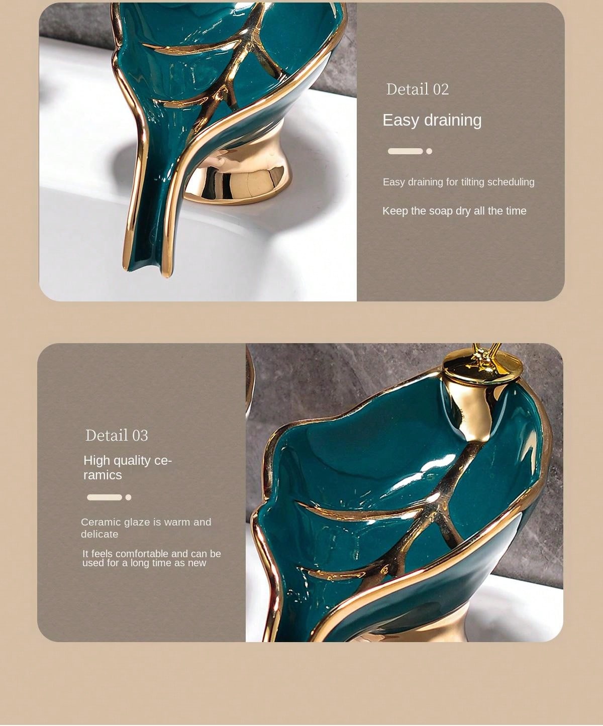 موزع صابون على شكل ورقة، صينية صابون حمام على الرف العلوي، سلة الاستحمام، حامل الصابون، صينية صابون سيراميك لتزيين المنزل.