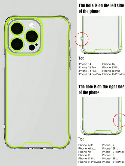 قطعة واحدة من جراب Tpu المضيء عالي الشفافية مع نمط عصري مطبوع، متوافق مع Iphone 11/11 Promax/12/12 Promax/13/13 Promax/14/14 Promax/15/15 Promax/15 Plus/15 Pro