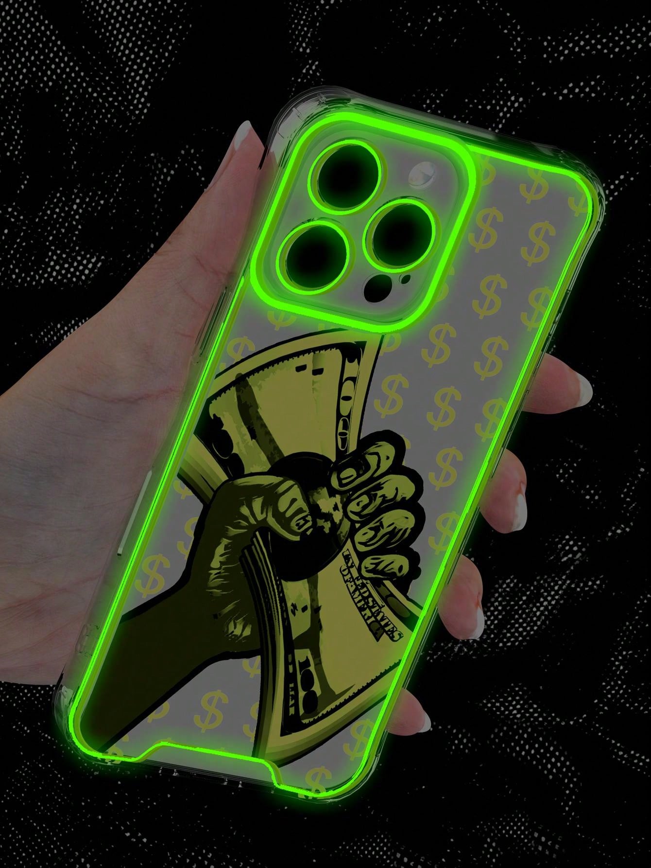 قطعة واحدة من جراب Tpu المضيء عالي الشفافية مع نمط عصري مطبوع، متوافق مع Iphone 11/11 Promax/12/12 Promax/13/13 Promax/14/14 Promax/15/15 Promax/15 Plus/15 Pro