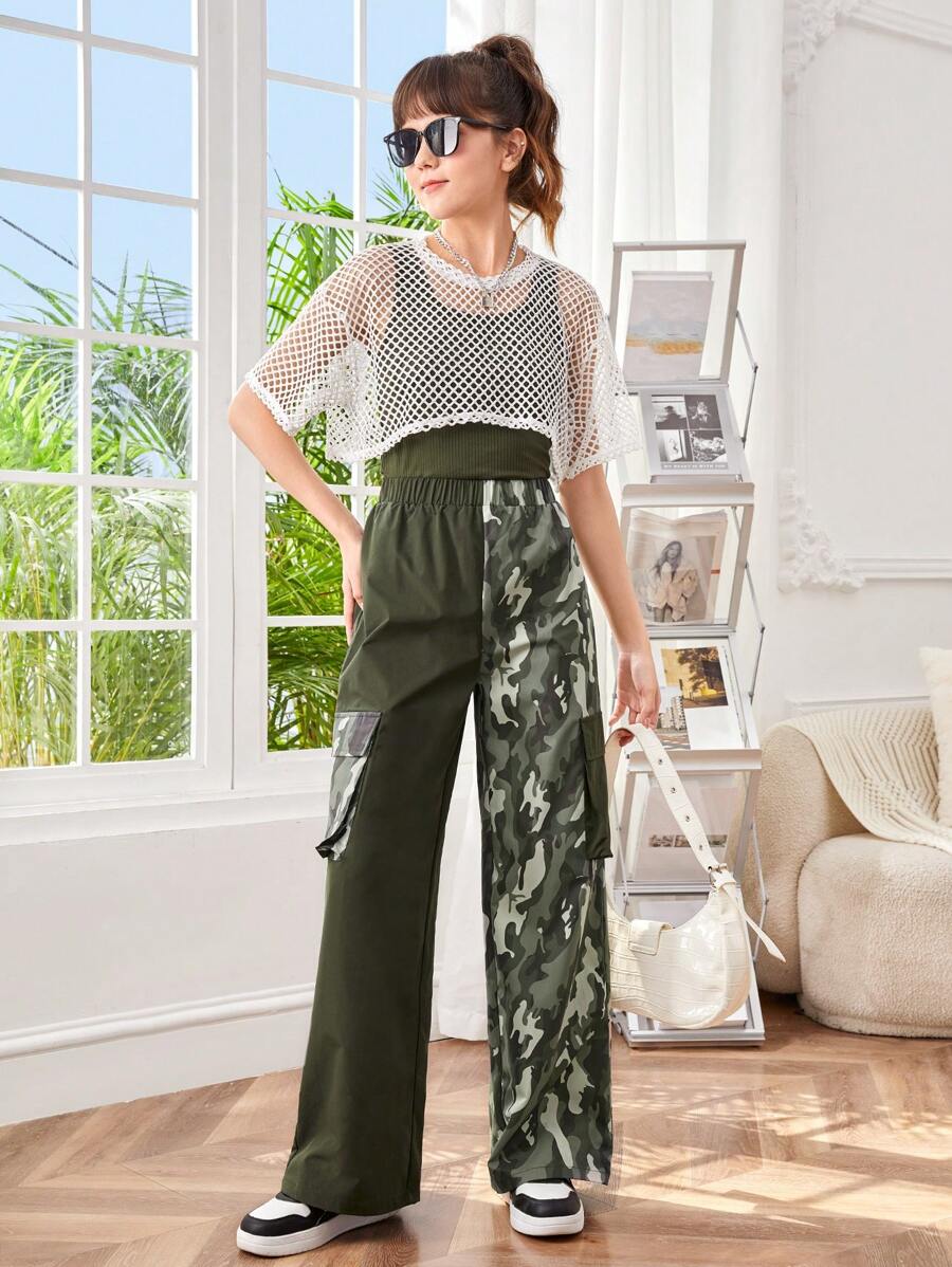 مجموعة مكونة من قطعتين وبنطلون ثلاثي لفتاة مراهقة