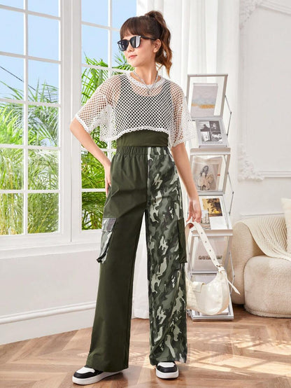 مجموعة مكونة من قطعتين وبنطلون ثلاثي لفتاة مراهقة