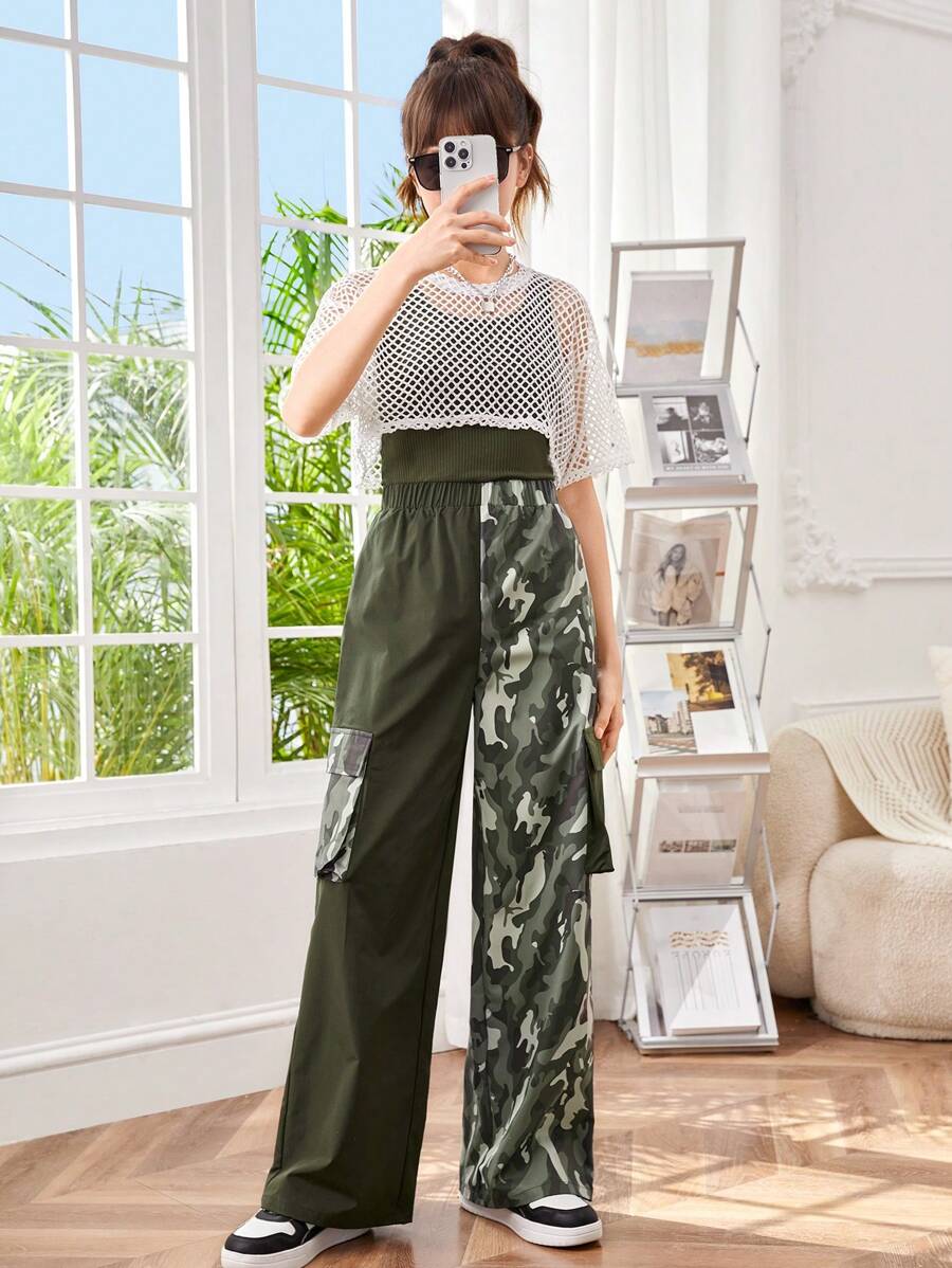 مجموعة مكونة من قطعتين وبنطلون ثلاثي لفتاة مراهقة