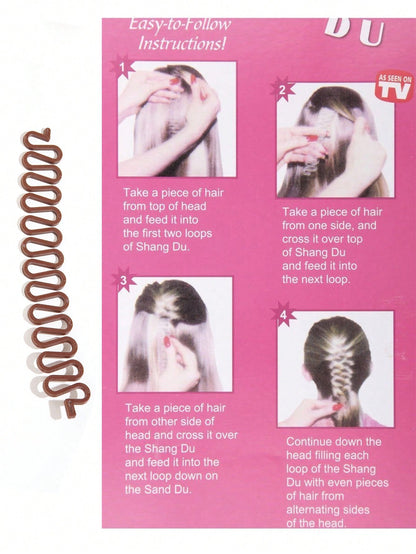 مجموعة أدوات تصفيف الشعر الكسولة مكونة من 3 قطع (3 ضفائر مختلفة) لضفائر هيكل السمكة واللف الفرنسي وضفائر الشلال وما إلى ذلك