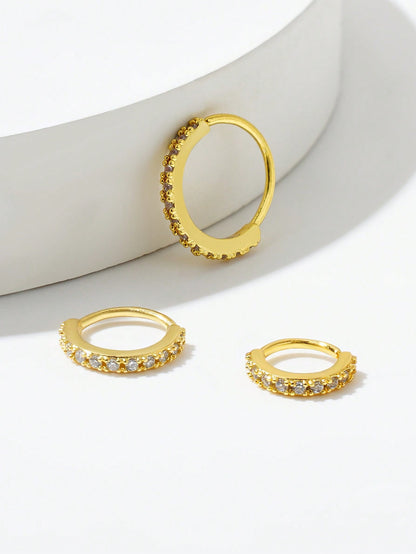 حلق الأنف الزهري المربع الزخرفي المذهب