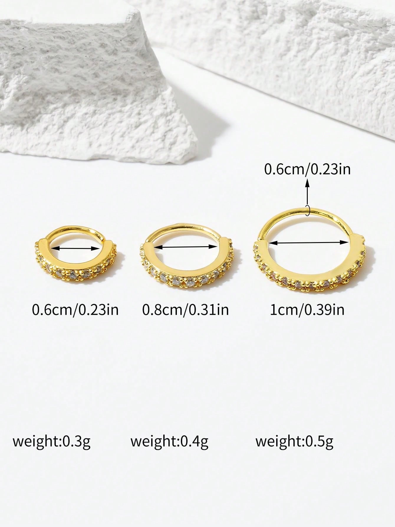 حلق الأنف الزهري المربع الزخرفي المذهب