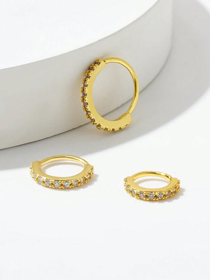 حلق الأنف الزهري المربع الزخرفي المذهب