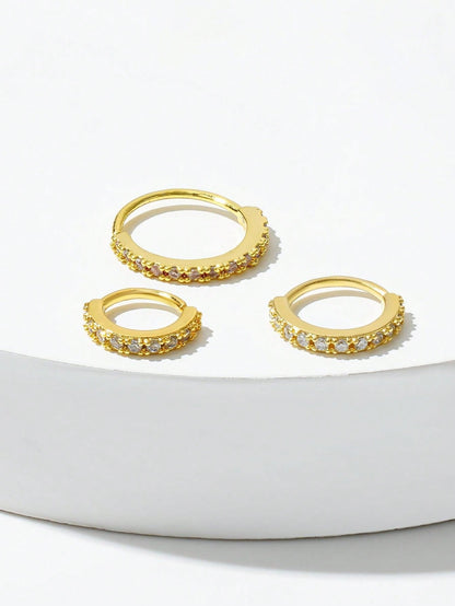 حلق الأنف الزهري المربع الزخرفي المذهب