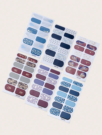 ملصقات فن الأظافر بالأشكال الدائرية الصغيرة ثلاثية الأبعاد بالليزر مطلى بالذهب