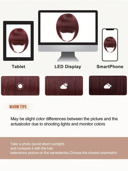 مشبك الشعر مع شعر الحاجب الاصطناعي بناتون أحمر. ملحق الشعر مع الشعر الأمامي للاستعمال اليومي للنساء. باروكة