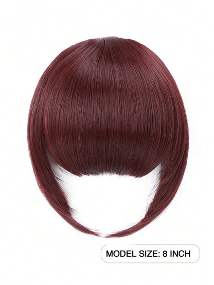 مشبك الشعر مع شعر الحاجب الاصطناعي بناتون أحمر. ملحق الشعر مع الشعر الأمامي للاستعمال اليومي للنساء. باروكة