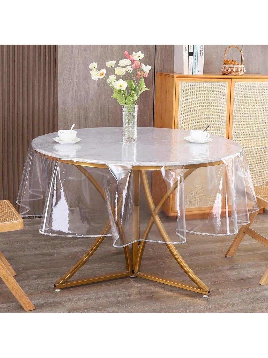 كفر شفاف دائري لغطاء المائدة