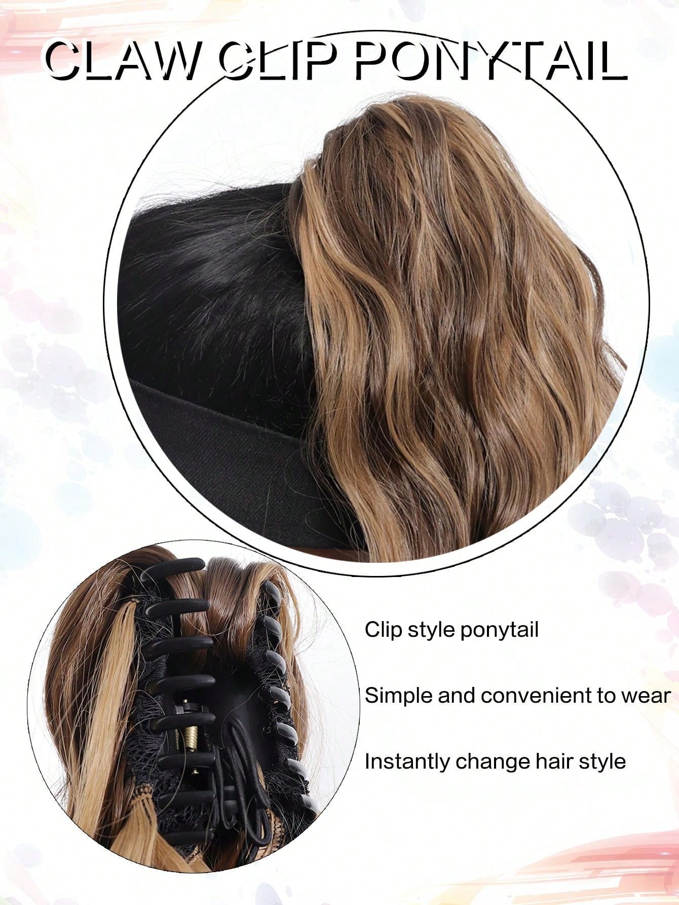 إضافة شعرية مموجة في ذيل حصان طويل بطول 18 بوصة