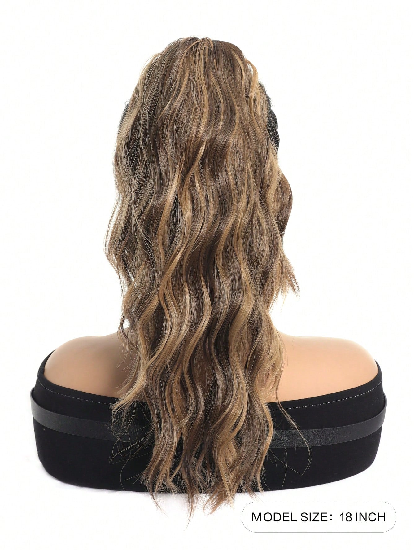 إضافة شعرية مموجة في ذيل حصان طويل بطول 18 بوصة