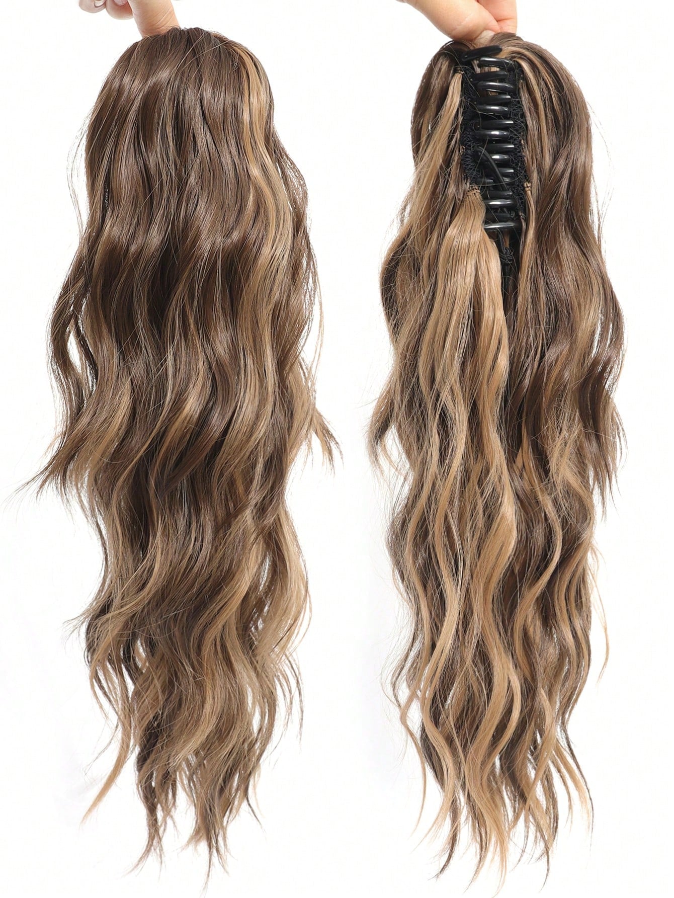 إضافة شعرية مموجة في ذيل حصان طويل بطول 18 بوصة