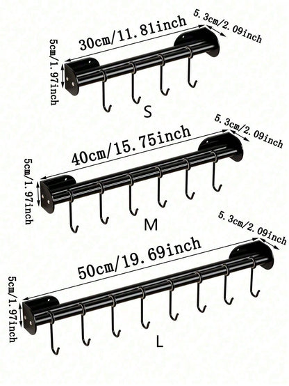 حامل أدوات المطبخ للتركيب على الحائط 1/2 قطعة، عصري، مزود بقضيب جداري، خطاف تخزين، قابل للتحريك، معلق قابل للتعليق، معلق الملعقة، حامل أدواتالمطبخ، منظم حامل تخزين معدات المطبخ، ملحقات المطبخ