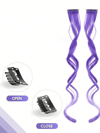 تمديدات الشعر المثبتة بمقاطع  قطعة شعر مموّجة كبيرة