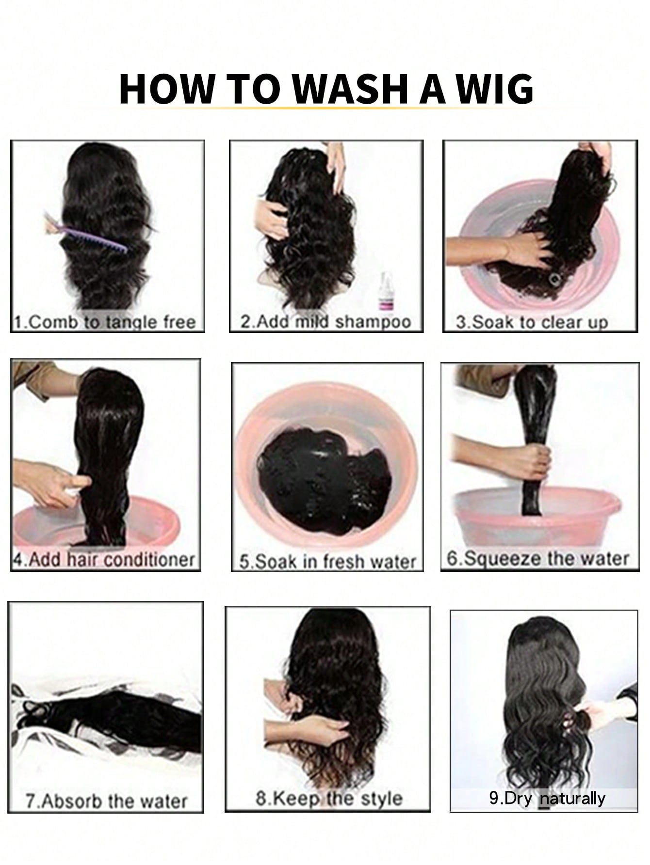 تمديدات الشعر المثبتة بمقاطع  قطعة شعر مموّجة كبيرة