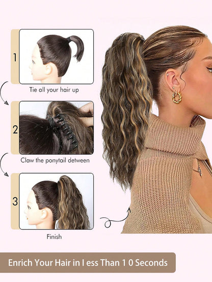 دمية شعر بوني تيل فوارق وإكليلات من الشعر المستعار المموج