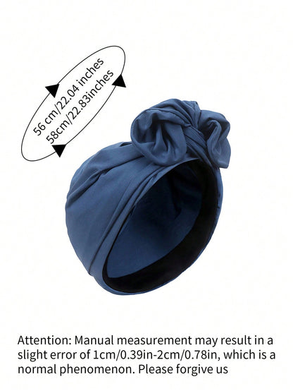 قبعة توربان عقدتها الحرير الرجعية بأسلوب فرنسي ، قبعة نسائية للكبار بلون واحد / متعدد الألوان ، قناع رأس فرنسي بونيه حريري