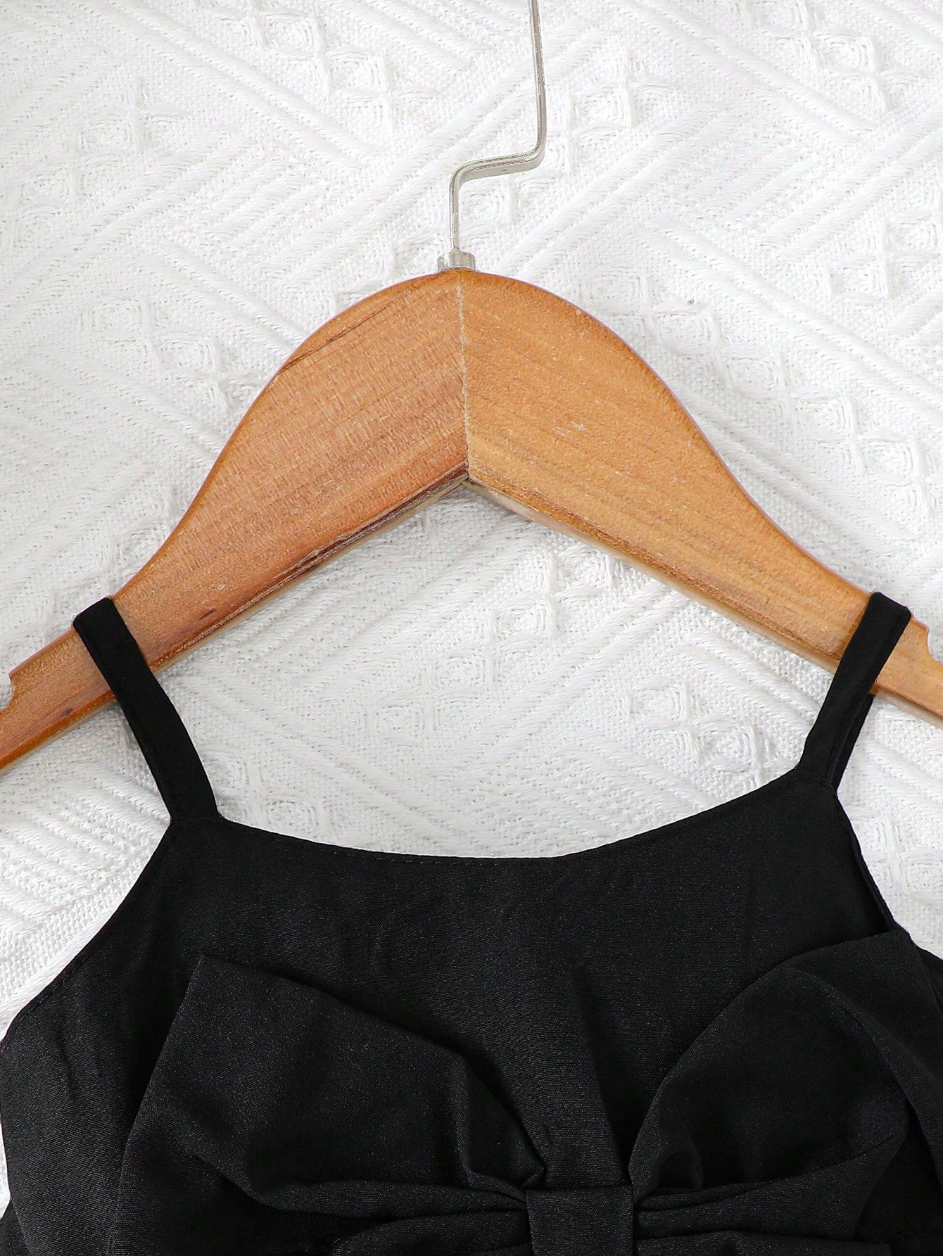 فستان ربطة عنق مزينة بالقوس و بدون أكمام بموحد اللون للفتيات الرضع لفصل الصيف