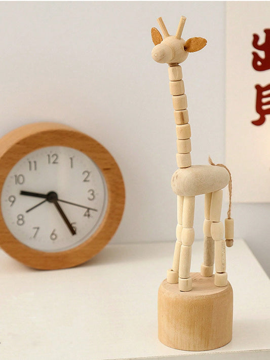 زخرفة منزلية بجو من المصغرات منحوتة على شكل دمية خشبية صغيرة لطاولة المكتب