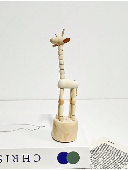 زخرفة منزلية بجو من المصغرات منحوتة على شكل دمية خشبية صغيرة لطاولة المكتب