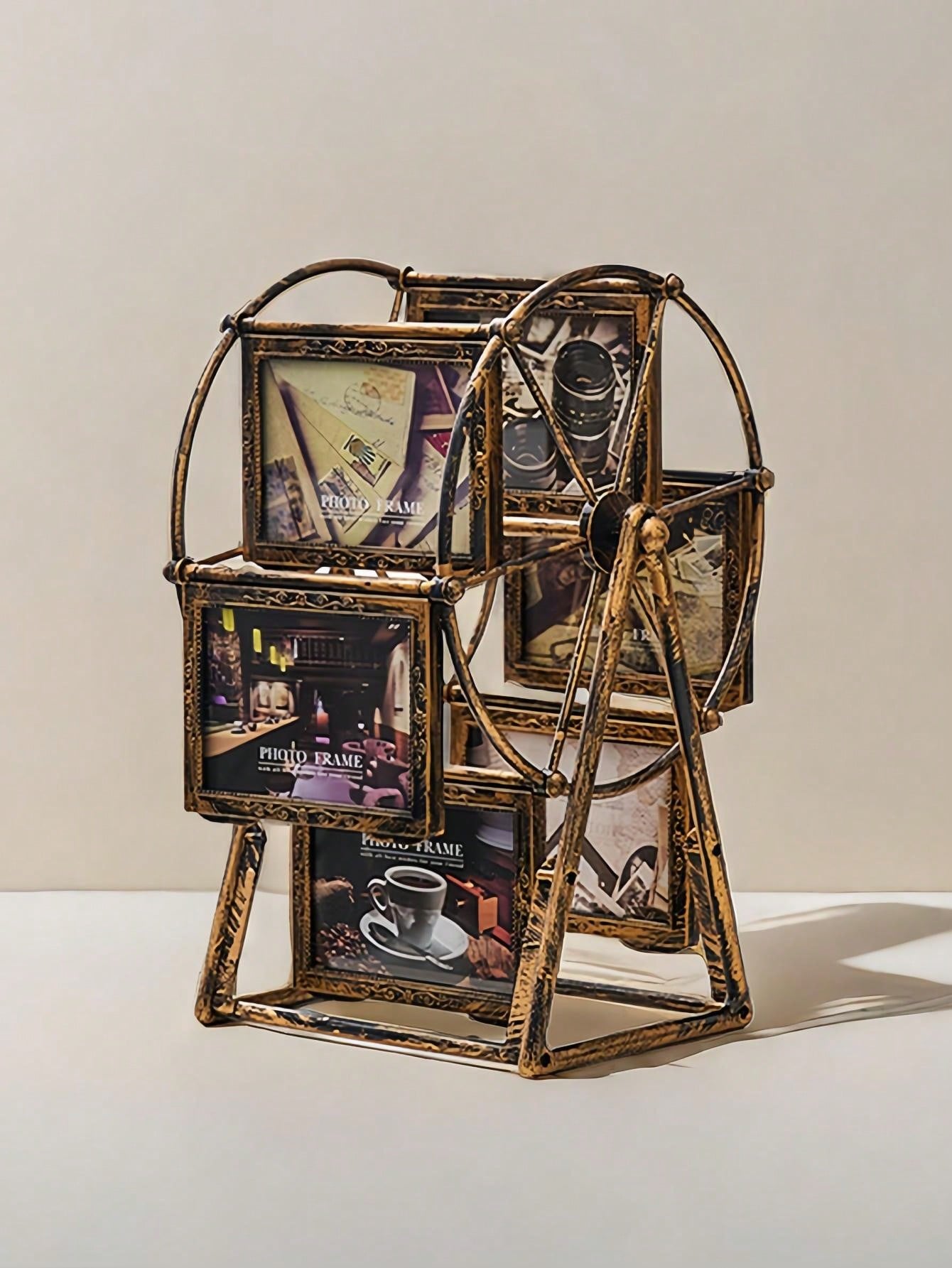 إطار صور عجلة فلكية عتيقة التصميم 4 بوصة ، صنع ديكور إبداعي للمكتب