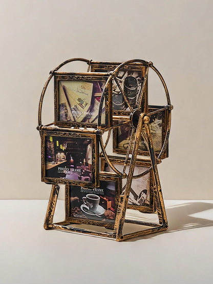 إطار صور عجلة فلكية عتيقة التصميم 4 بوصة ، صنع ديكور إبداعي للمكتب