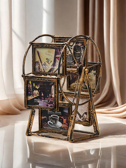 إطار صور عجلة فلكية عتيقة التصميم 4 بوصة ، صنع ديكور إبداعي للمكتب