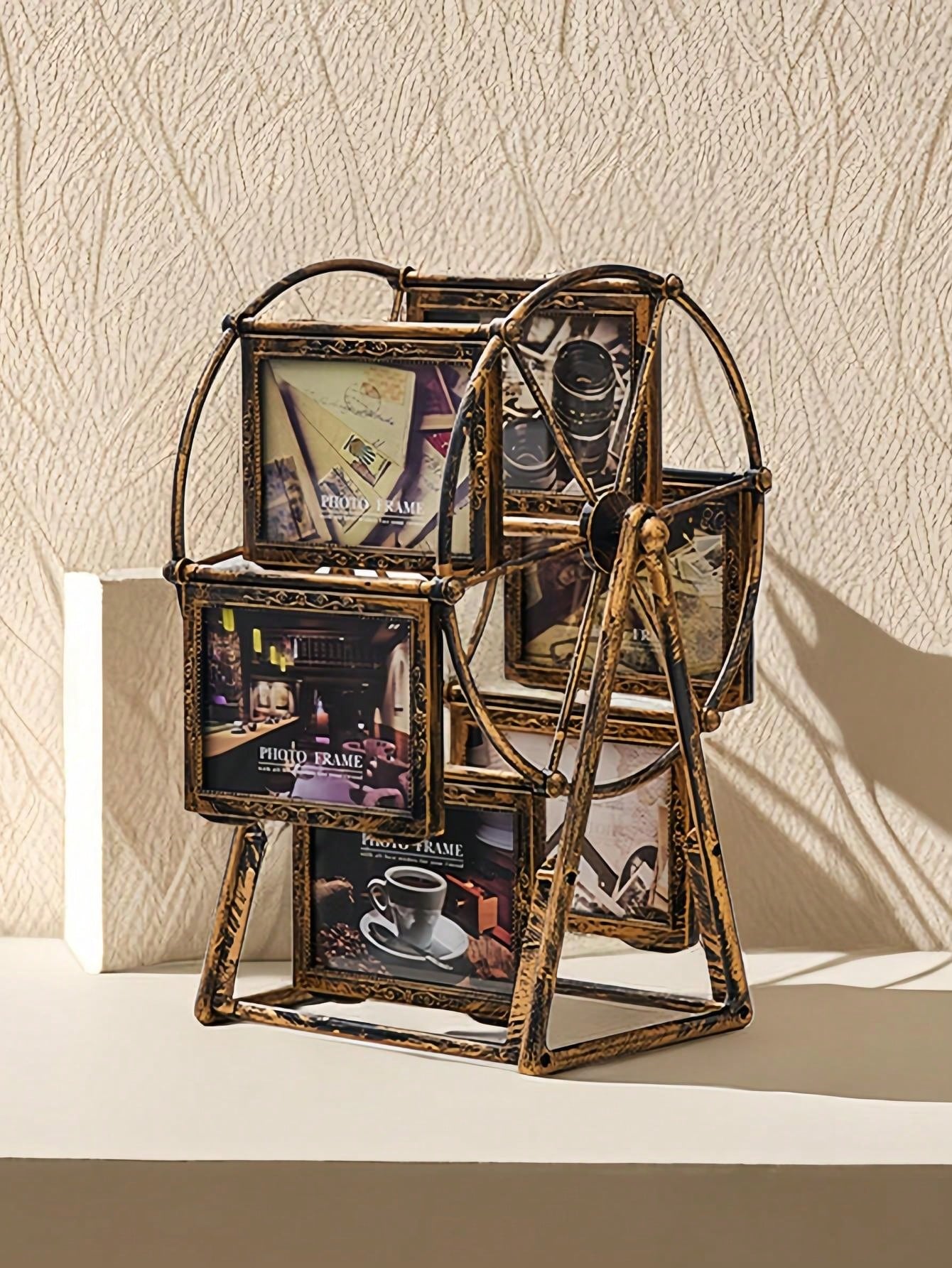 إطار صور عجلة فلكية عتيقة التصميم 4 بوصة ، صنع ديكور إبداعي للمكتب