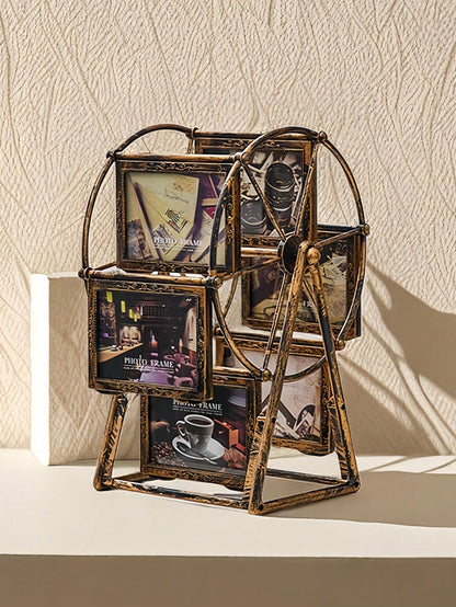 إطار صور عجلة فلكية عتيقة التصميم 4 بوصة ، صنع ديكور إبداعي للمكتب