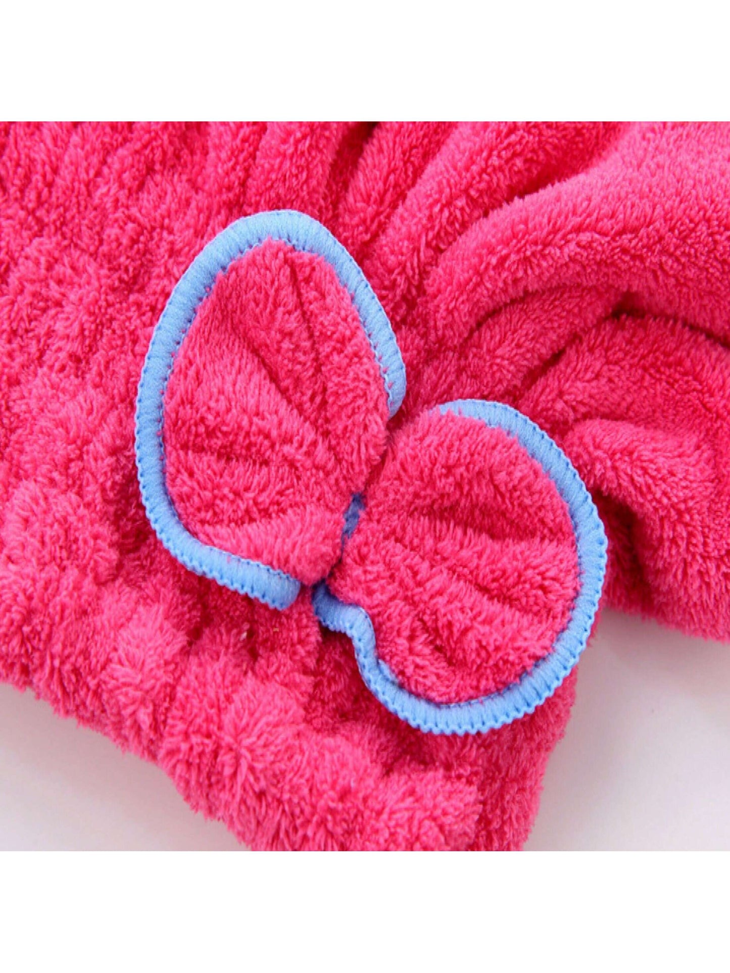 غطاء منشفة شعر سريعة الجفاف الأحمر للسيدات قطعة واحدة