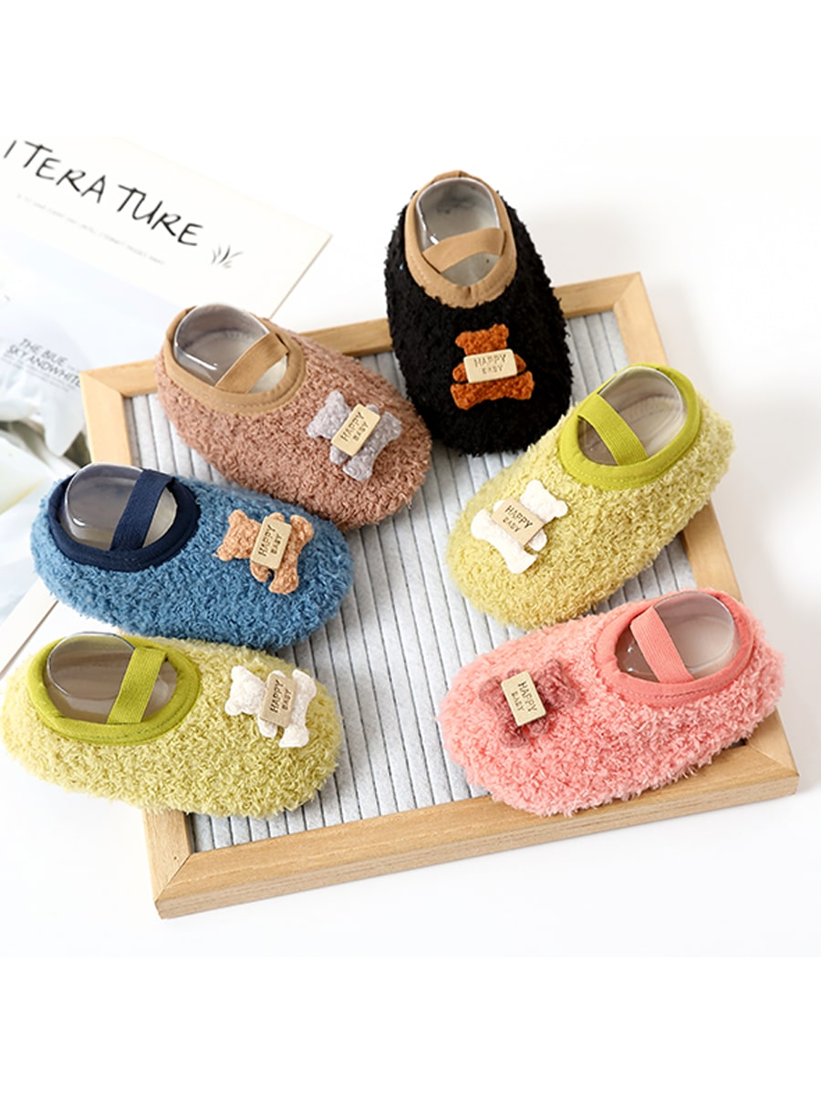 جوارب حذاء أرضية للأطفال 1زوج، جوارب نعال طفل رضيع ذات نعل مضاد للانزلاق للداخلية، للأعمار من 1-3 سنوات