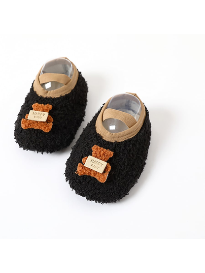 جوارب حذاء أرضية للأطفال 1زوج، جوارب نعال طفل رضيع ذات نعل مضاد للانزلاق للداخلية، للأعمار من 1-3 سنوات