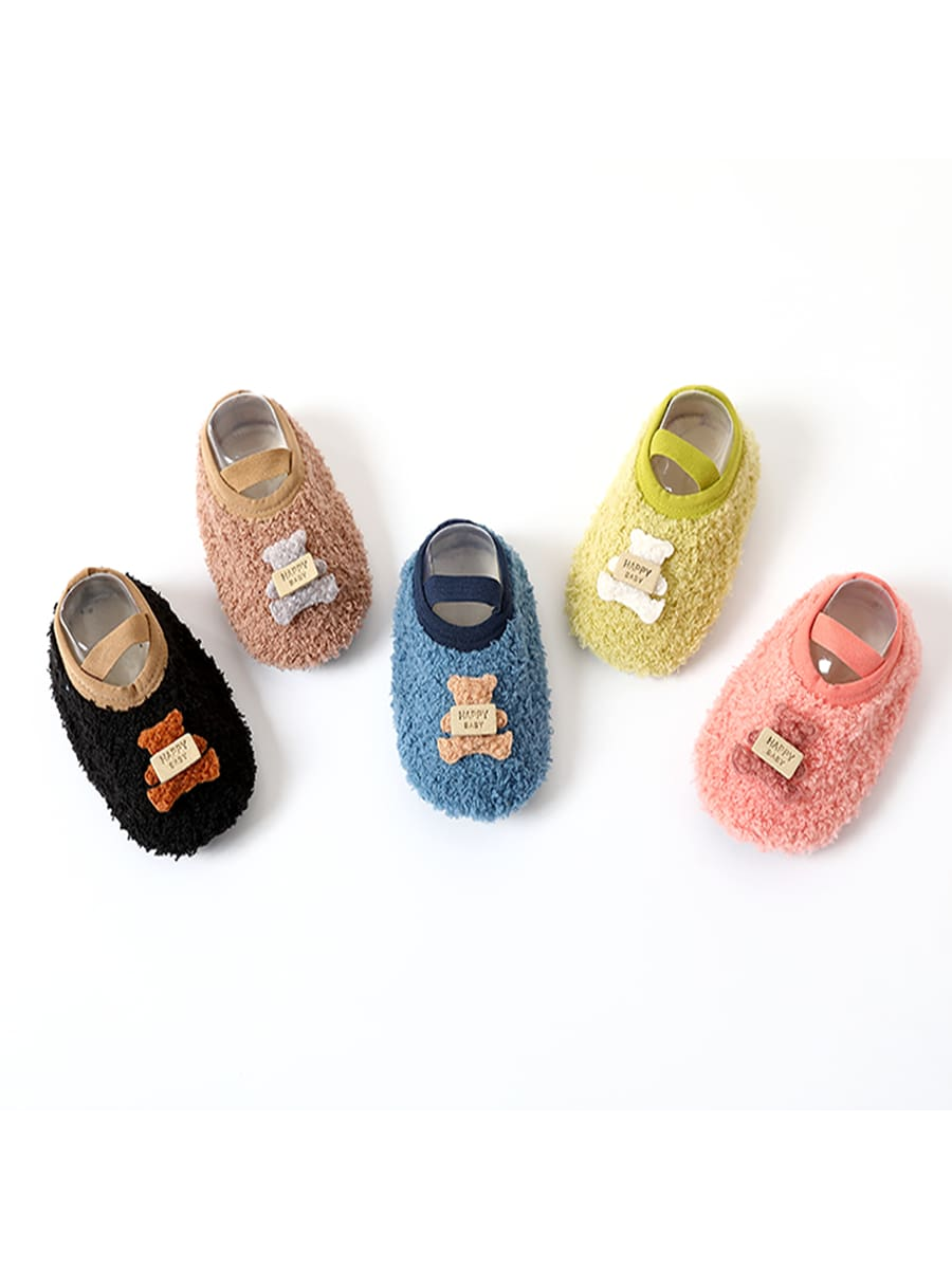 جوارب حذاء أرضية للأطفال 1زوج، جوارب نعال طفل رضيع ذات نعل مضاد للانزلاق للداخلية، للأعمار من 1-3 سنوات