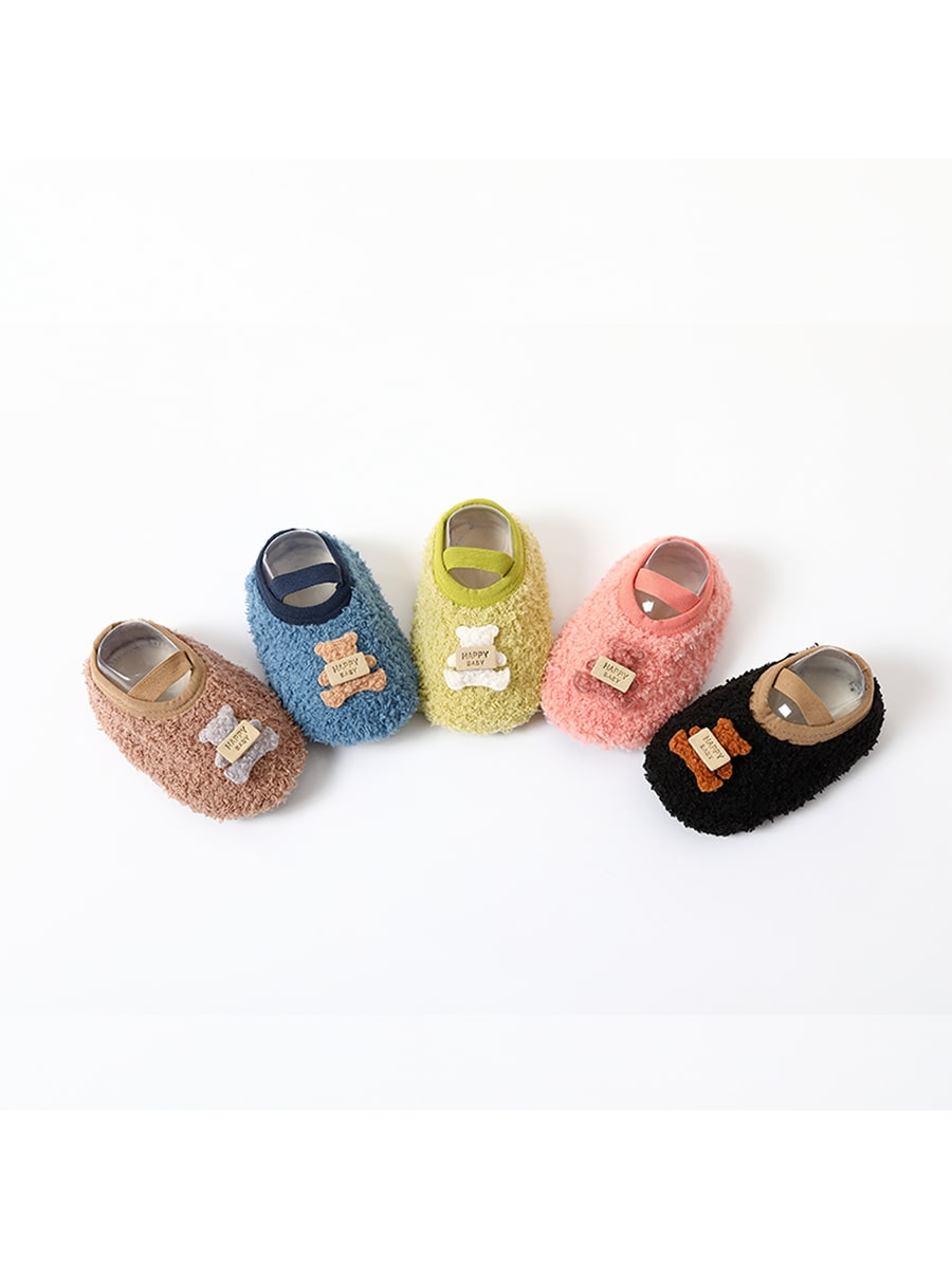 جوارب حذاء أرضية للأطفال 1زوج، جوارب نعال طفل رضيع ذات نعل مضاد للانزلاق للداخلية، للأعمار من 1-3 سنوات