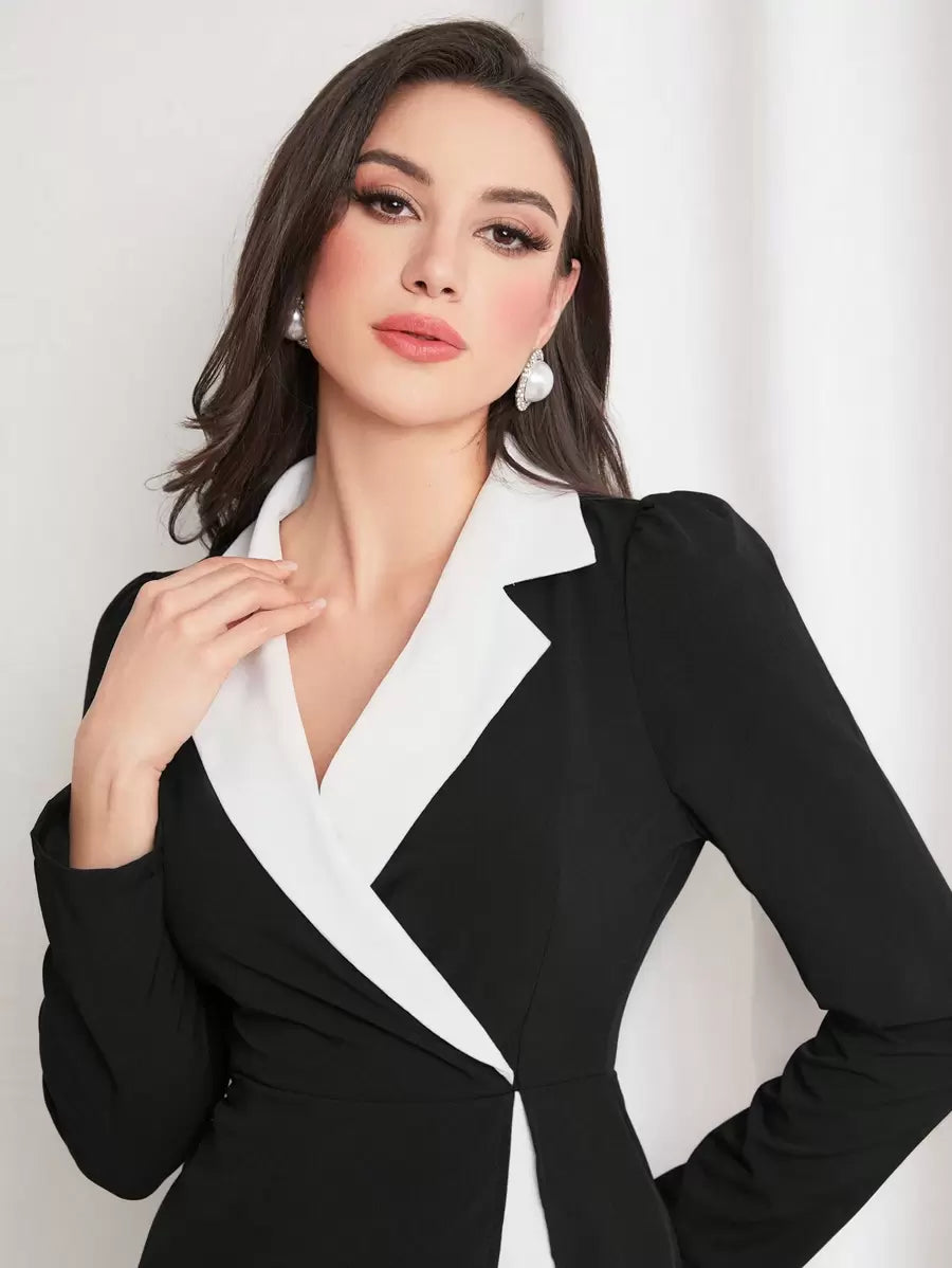 فستان نسائي طويل ماكسي مع جيوب وطبعة لوني