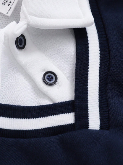 طقم قميص ثقيل بياقة وبنطلون من الفليس للشباب 2 قطعة, مُسمَّك