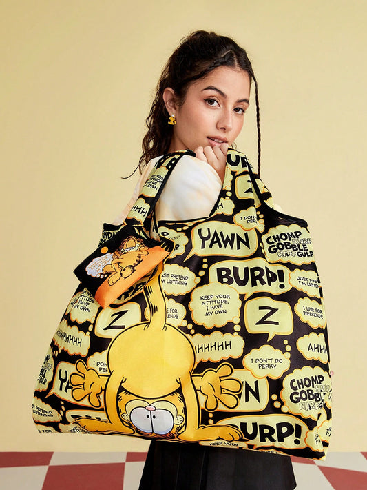 حقيبة تسوق قابلة للطي برسومات حيوانات ورسومات كرتونية