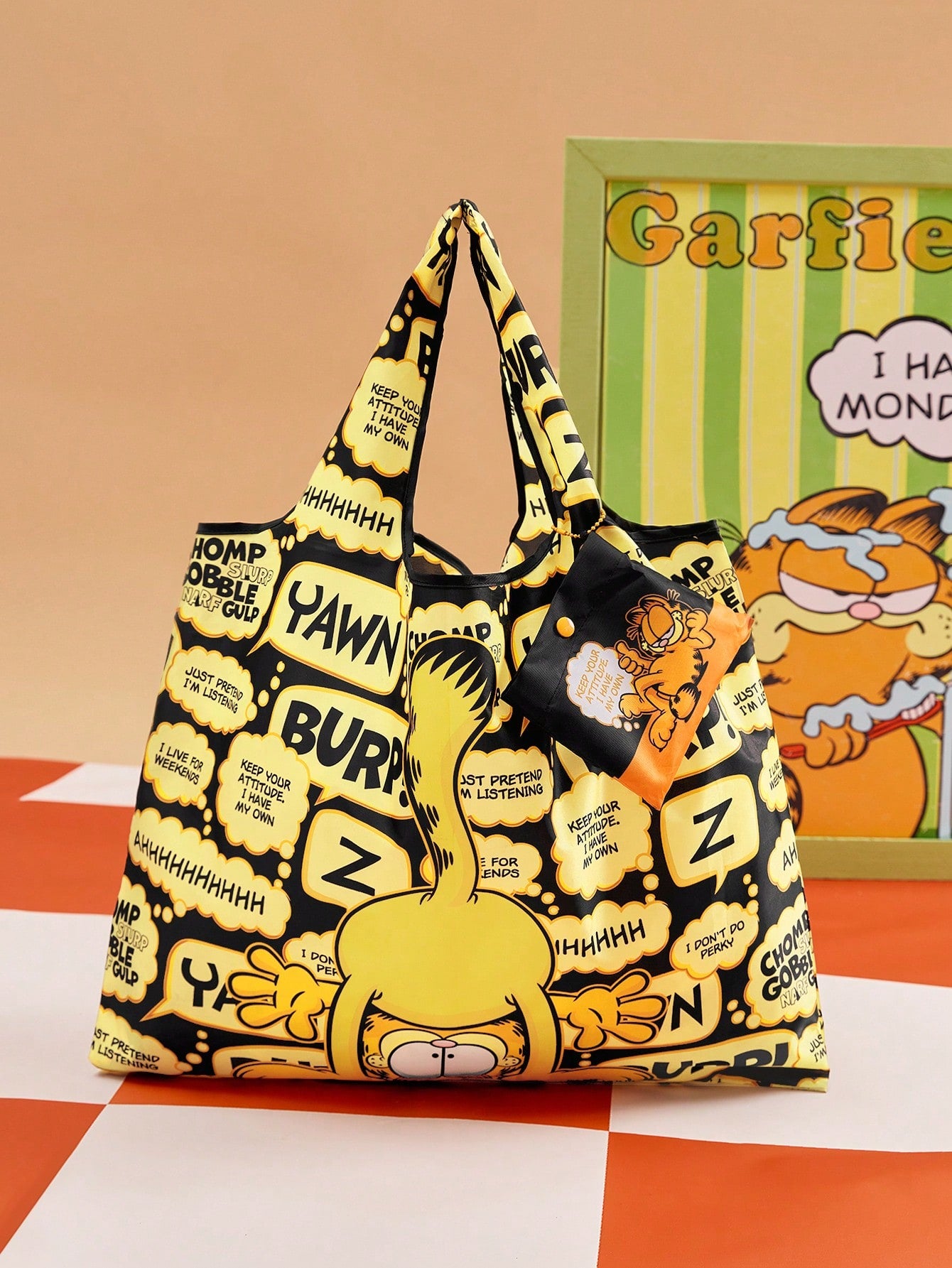 حقيبة تسوق قابلة للطي برسومات حيوانات ورسومات كرتونية