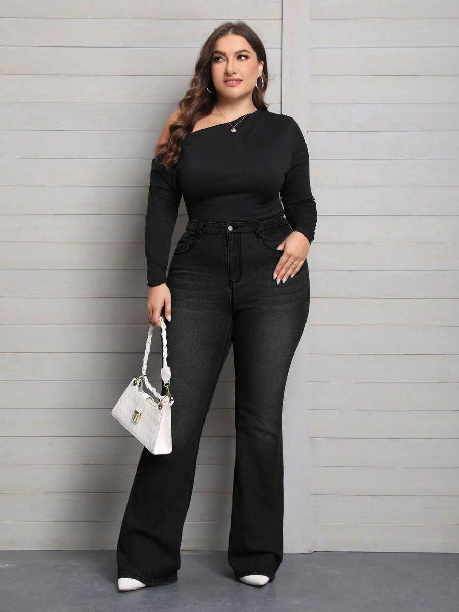 بنطلونات جينز الحريري مع بطانة حرارية للنساء