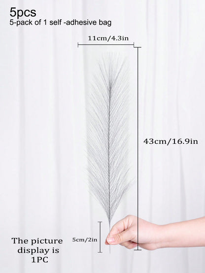 قطع عشب البامباس الاصطناعي الأنيق - مصنوع من قماش البوليستر ناعم وسريع, بطول 43 سم (16.9 بوصة)