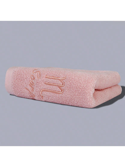 قطعة واحدة من منشفة ناعمة ماصة مطرزة باللون الوردي للحمام والاستحمام وغسل الوجه